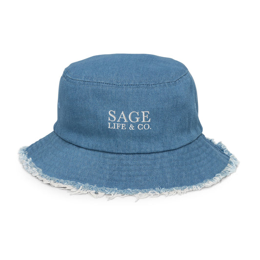 Anna Distressed Denim Bucket Hat