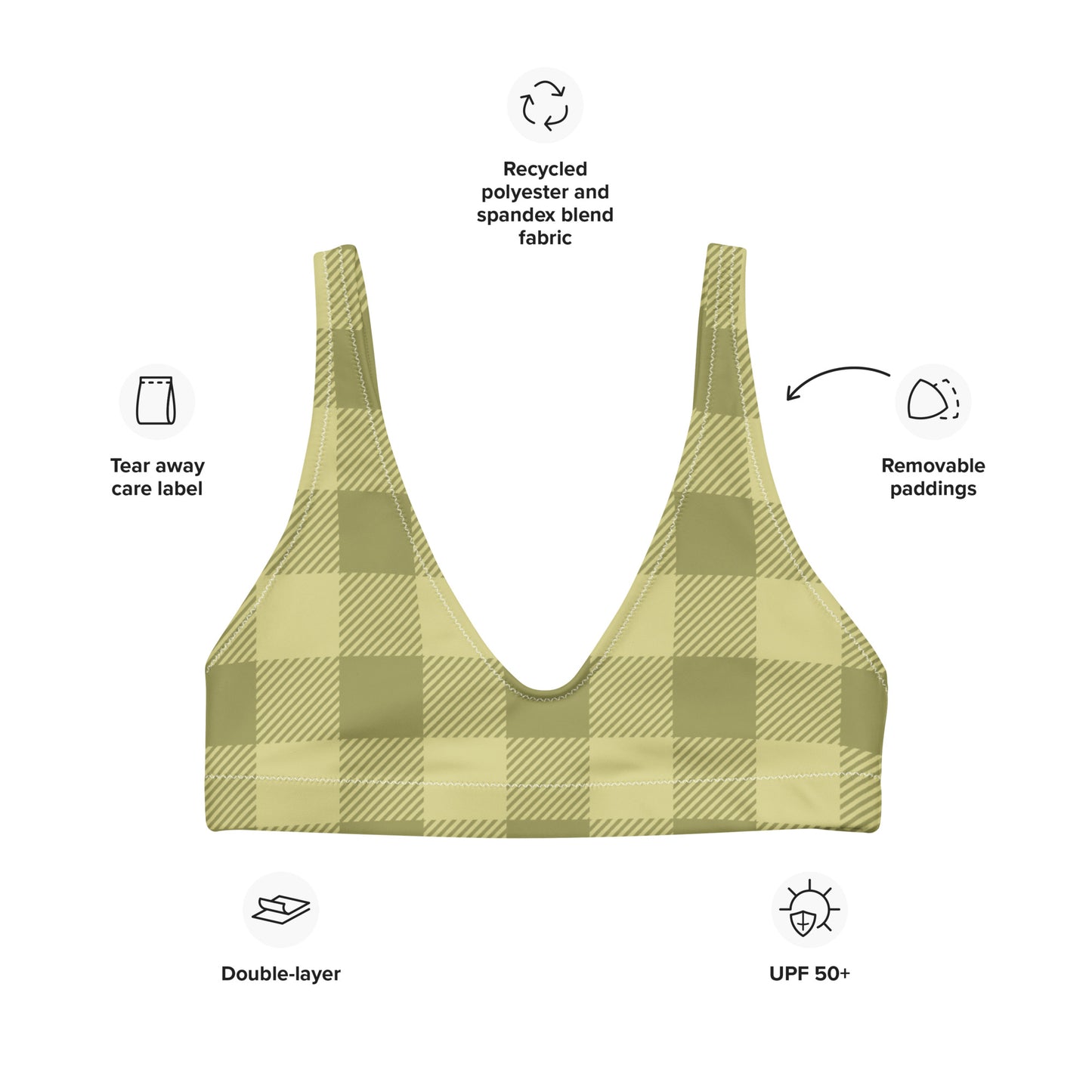 Riley Recycled Bra Top in Matcha