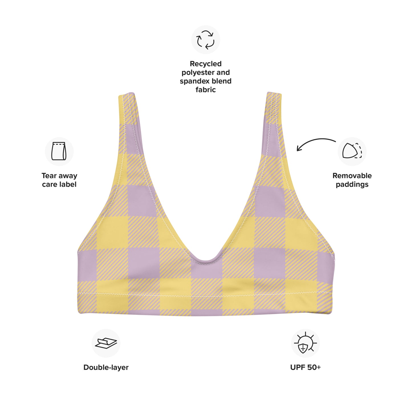 Riley Recycled Bra Top in Lemon