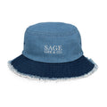 Anna Distressed Denim Bucket Hat